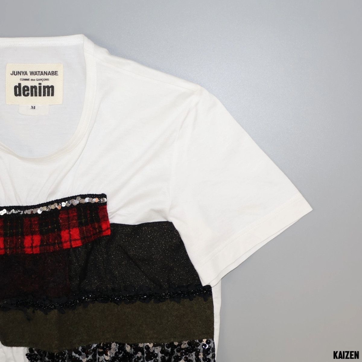 Comme des Garcons × Junya Watanabe JUNYA WATANABE x COMME DES GARCONS - SEQUIN PATCHWORK TEE Size M / US 6-8 / IT 42-44 - 4 Thumbnail