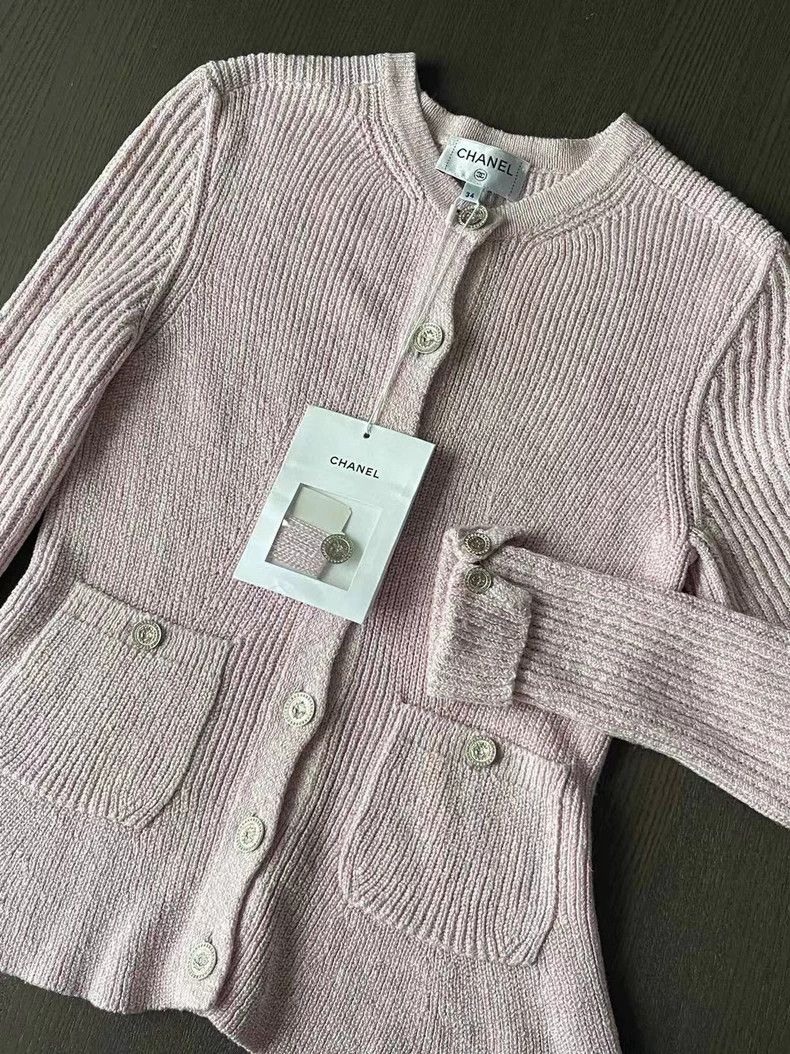 Chanel Chanel 23p pink purple knitted cardigan coat Size XXS / US 00 / IT 34 - 3 Thumbnail
