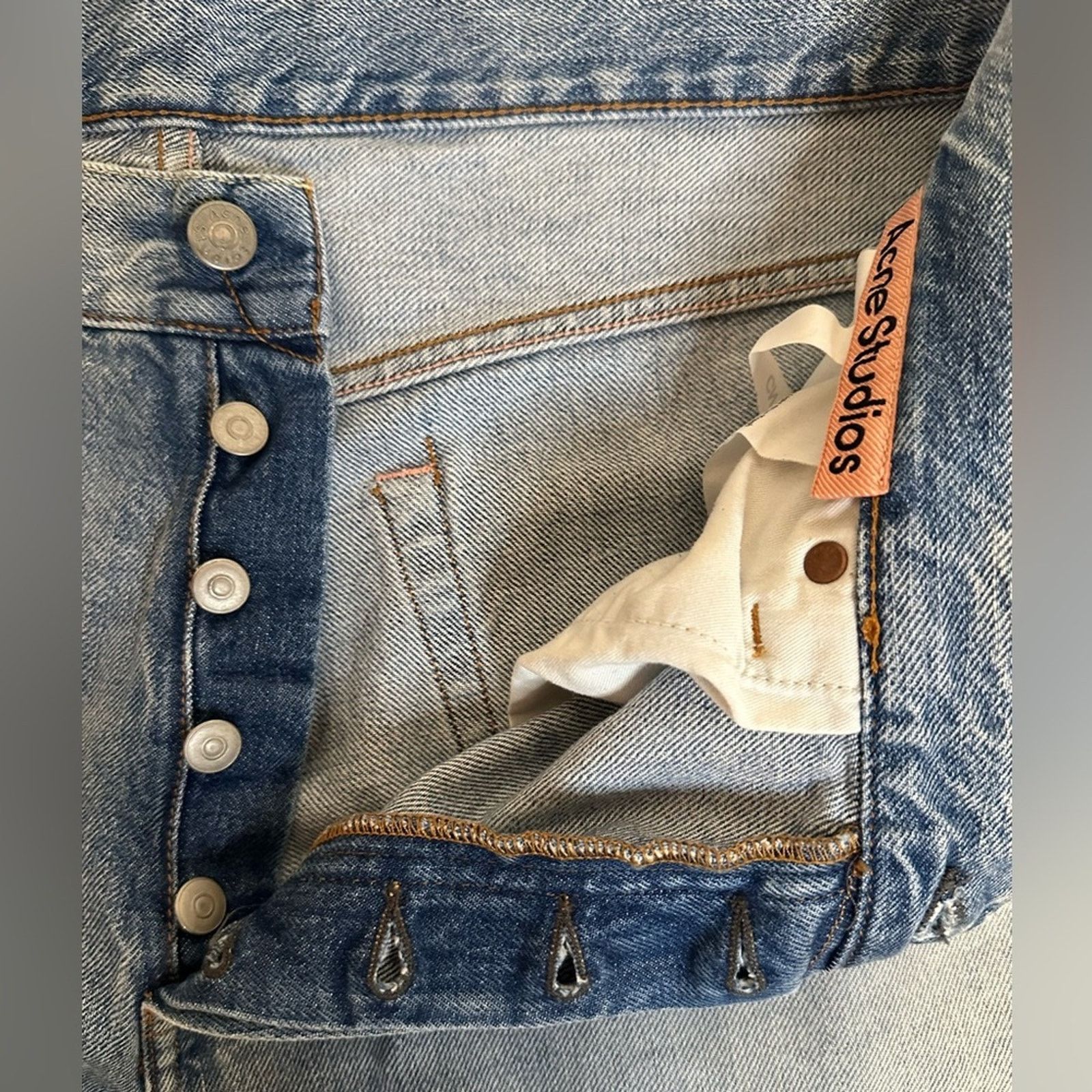 Acne Studios 1991 Toj Light Blue Trash Straight Denim Jeans Unisex Size US 32 / EU 48 - 7 Thumbnail