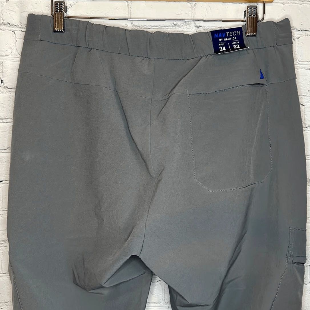 Nautica Nautica Men Navtech Slim Fit Utility Pant 34W 32L Gray Water Repellent Khakis Slim 4 Way Stretch Mens Size US 34 / EU 50 - 5 Thumbnail