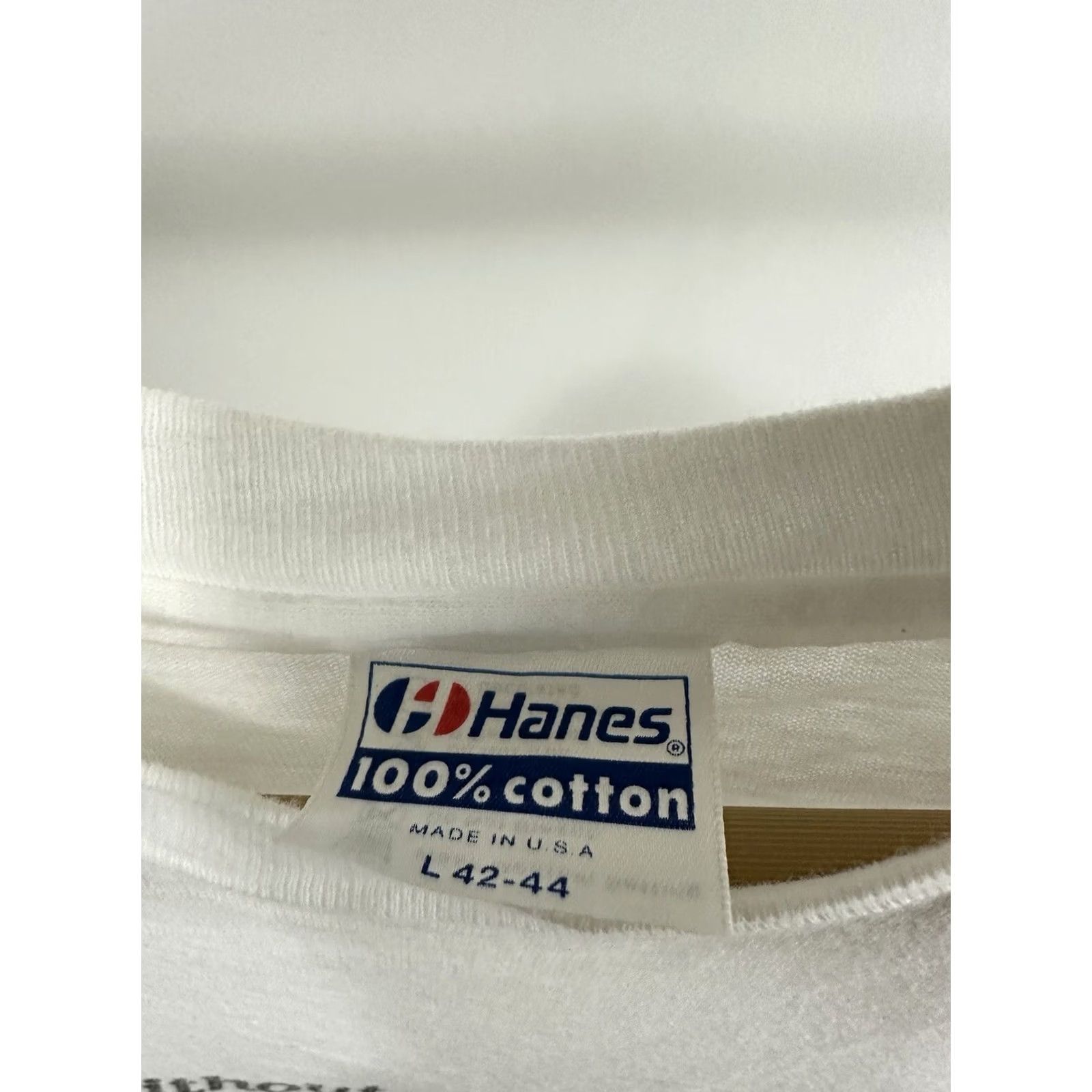 Hanes VTG 80s Without Music Life Would Be A Mistake Friedrich Nietzsche Art T-Shirt L Mens White Size US L / EU 52-54 / 3 - 3 Thumbnail