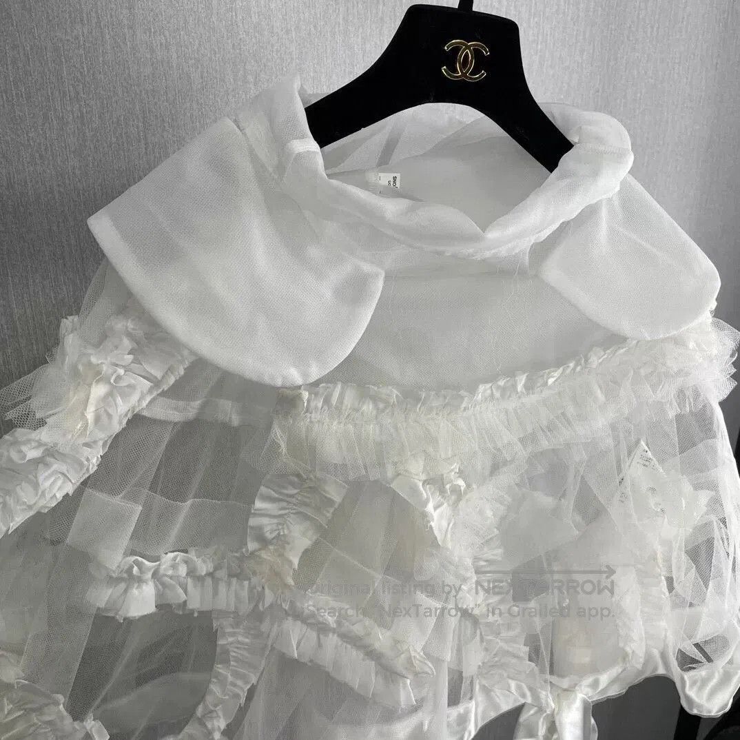 COMME des GARCONS White Lace Cape Coat.