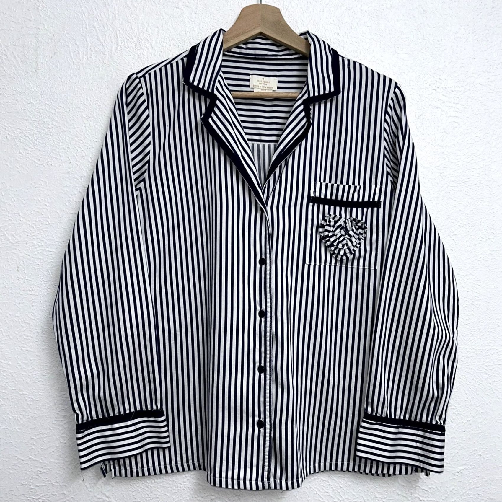 Vintage VINTAGE Kate Spade Dream Little Dream Button Down Striped Pajama Top Women’s Sz Medium Size M / US 6-8 / IT 42-44 - 2 Thumbnail