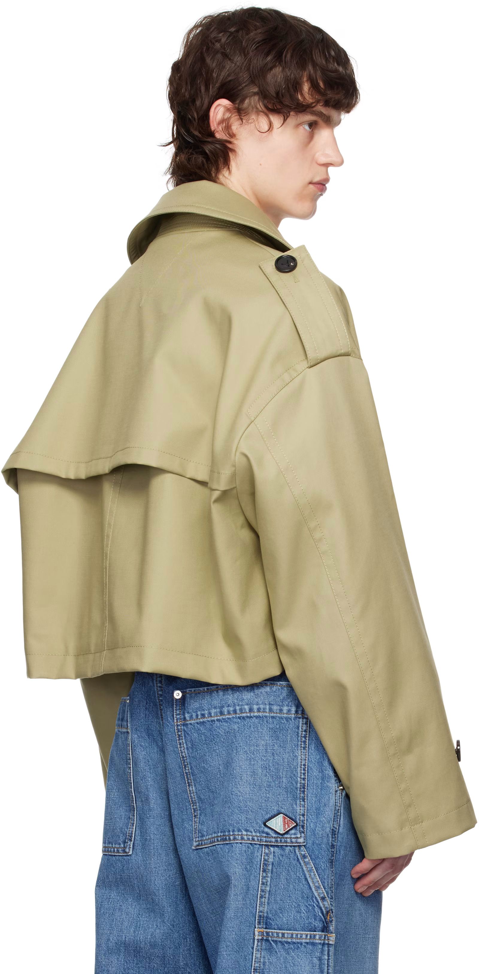 Bottega Veneta Fine Compact Cotton Twill Cropped Trench Coat Size US S / EU 44-46 / 1 - 3 Thumbnail