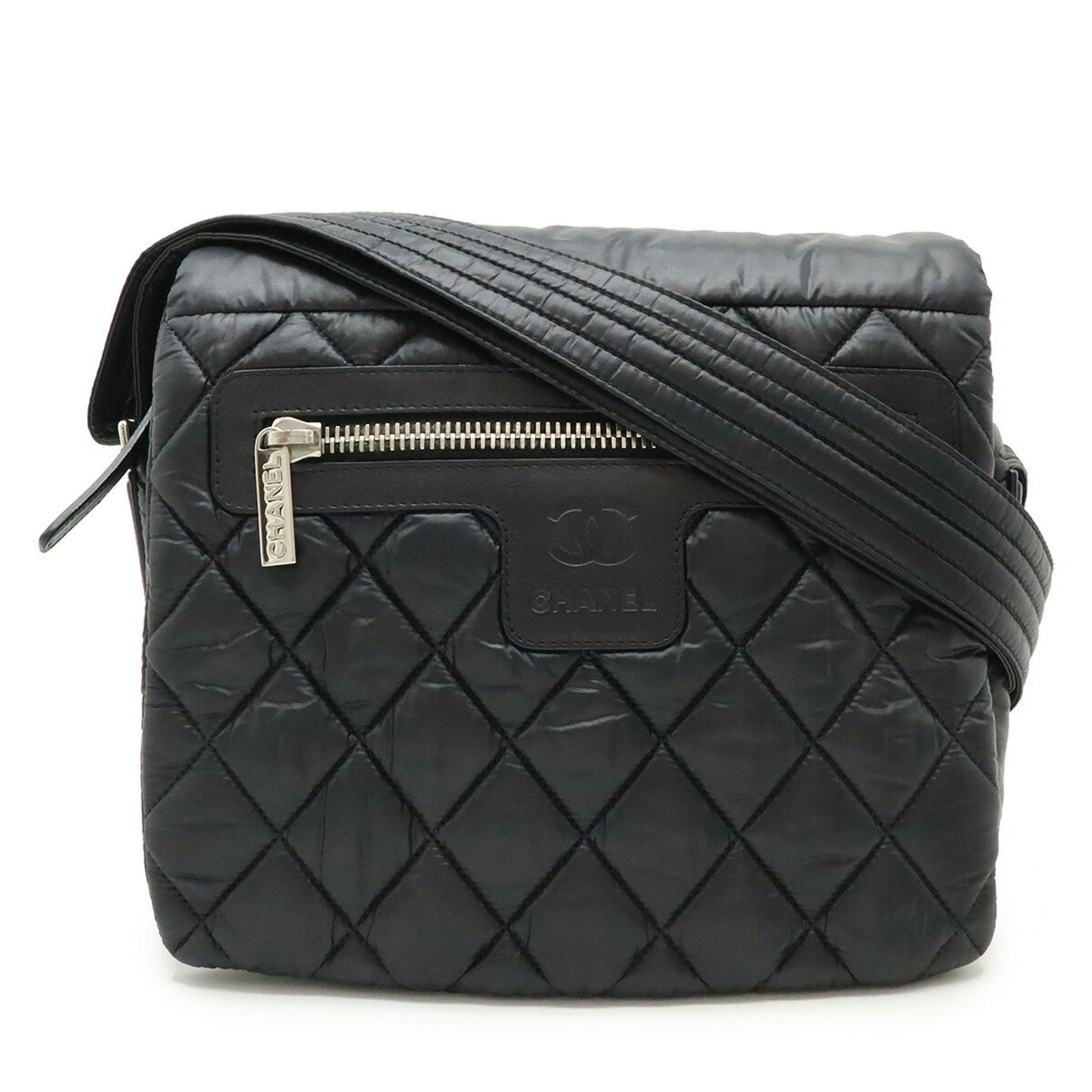 Chanel Cococoon Matelasse Small Shoulder Bag All Leather Black 8616, Women's
