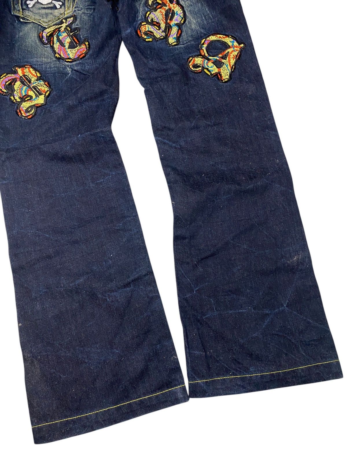 If Six Was Nine 2000's Riobera Seawash Patchwork Flared Jeans Size US 28 / EU 44 - 11 Thumbnail