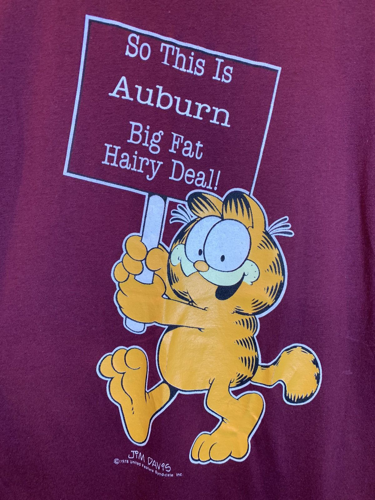 Vintage *RARE* Vintage 1978 Garfield Auburn Big Fat Hairy Deal Shirt Size US M / EU 48-50 / 2 - 2 Thumbnail