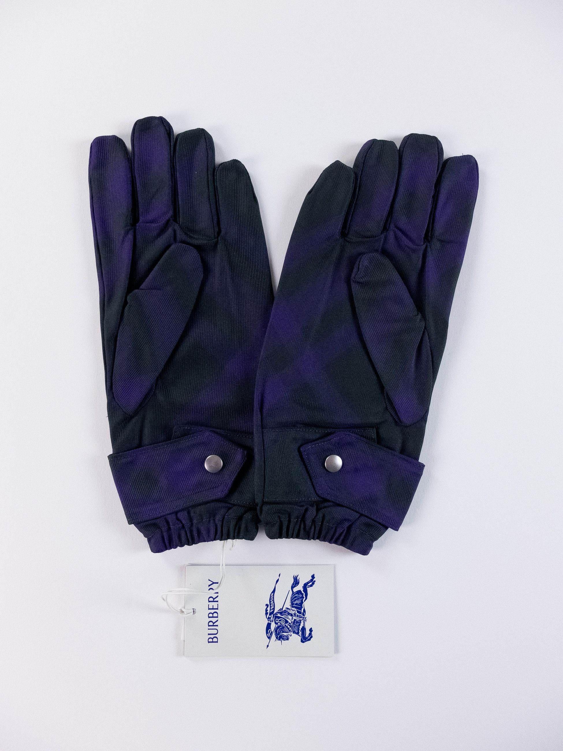 Burberry BURBERRY purple & green check nylon & cashmere gloves Size ONE SIZE - 1 Thumbnail