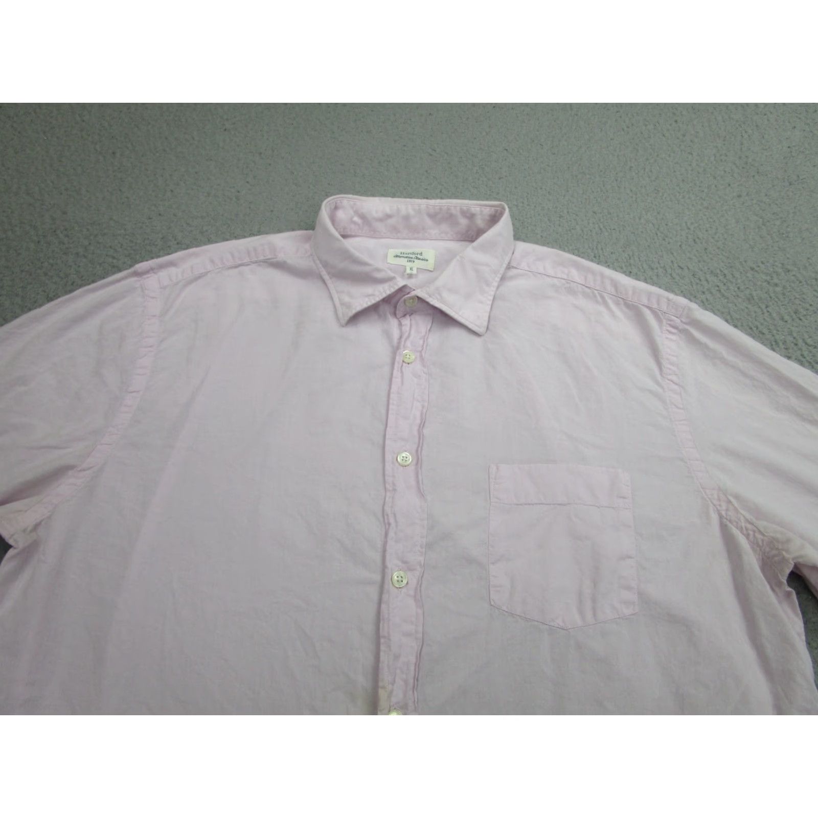 Hartford Hartford Shirt Mens XL Pink Lightweight Cotton Button-Up Casual Workwear Stains Size US XL / EU 56 / 4 - 2 Thumbnail