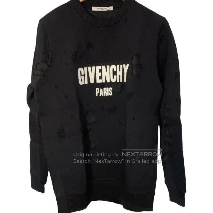 Givenchy Givenchy Paris Letter Print Hole Design Sweatshirt. Size US S / EU 44-46 / 1 - 1 Thumbnail