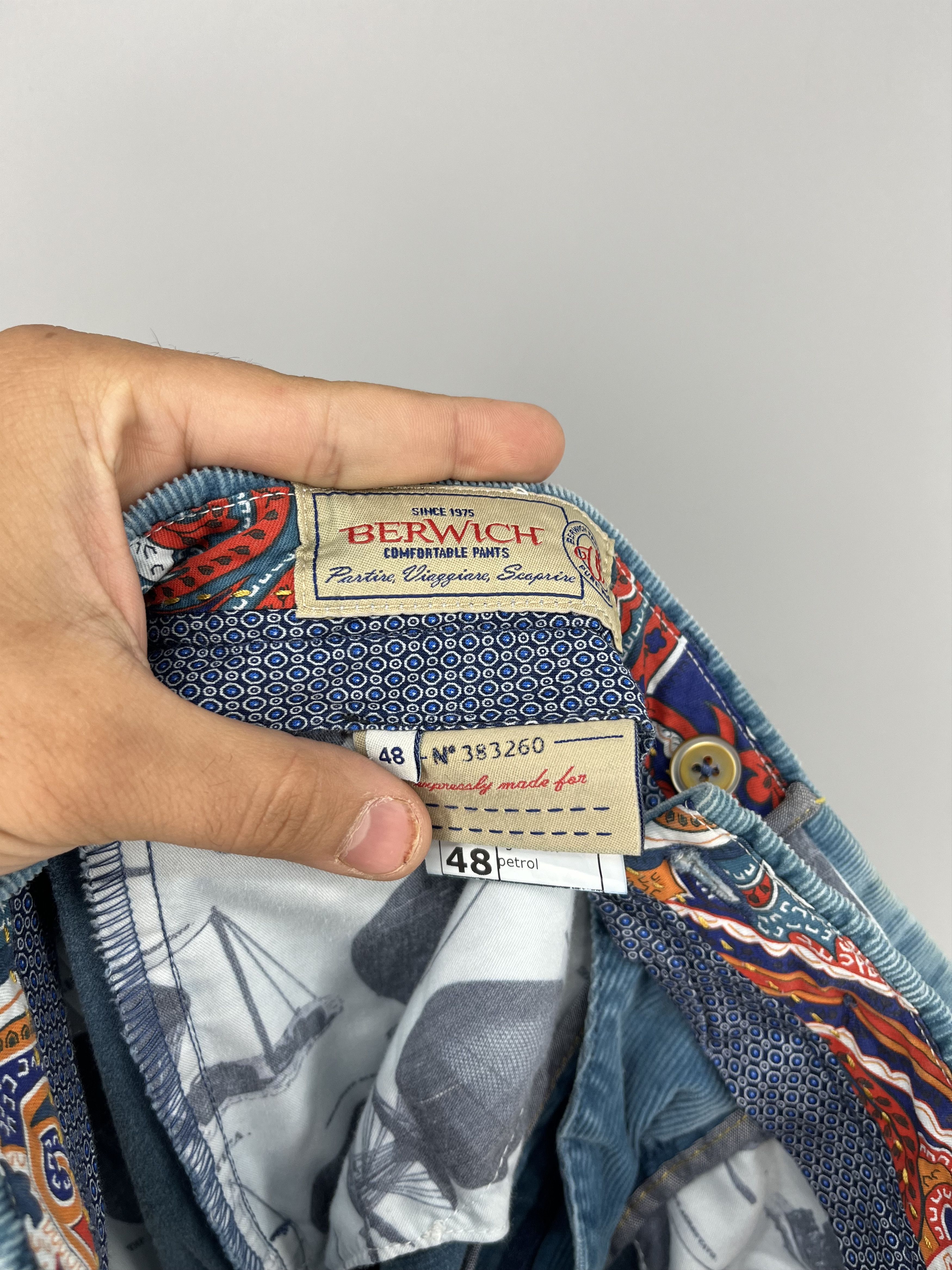 Berwick 1707 Vintage Beriz Vilvet Pants BERWICH Made In Italy Size US 32 / EU 48 - 10 Thumbnail
