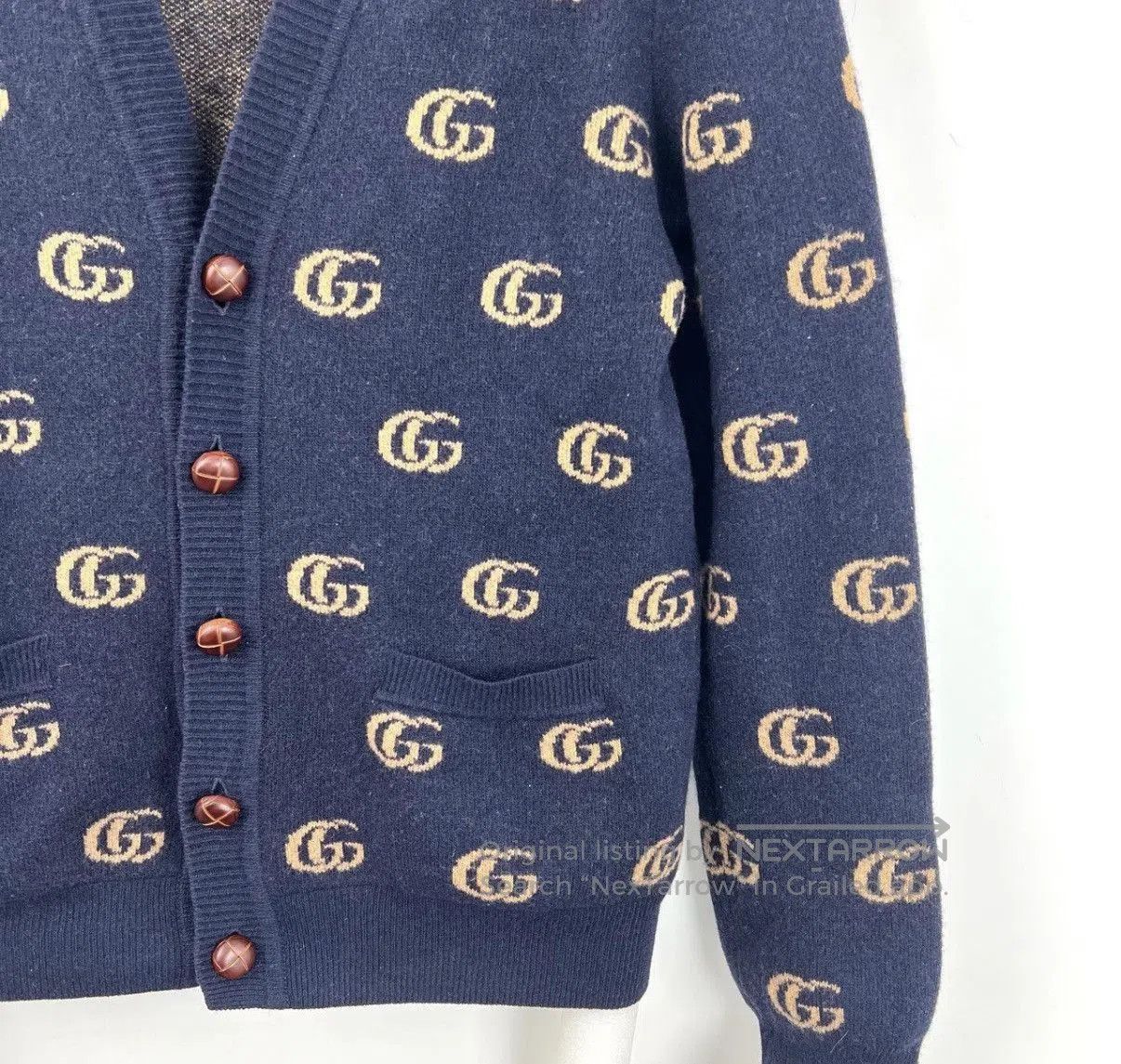 Gucci Blue Patterned Button-Up Cardigan Size S. Size US S / EU 44-46 / 1 - 4 Thumbnail