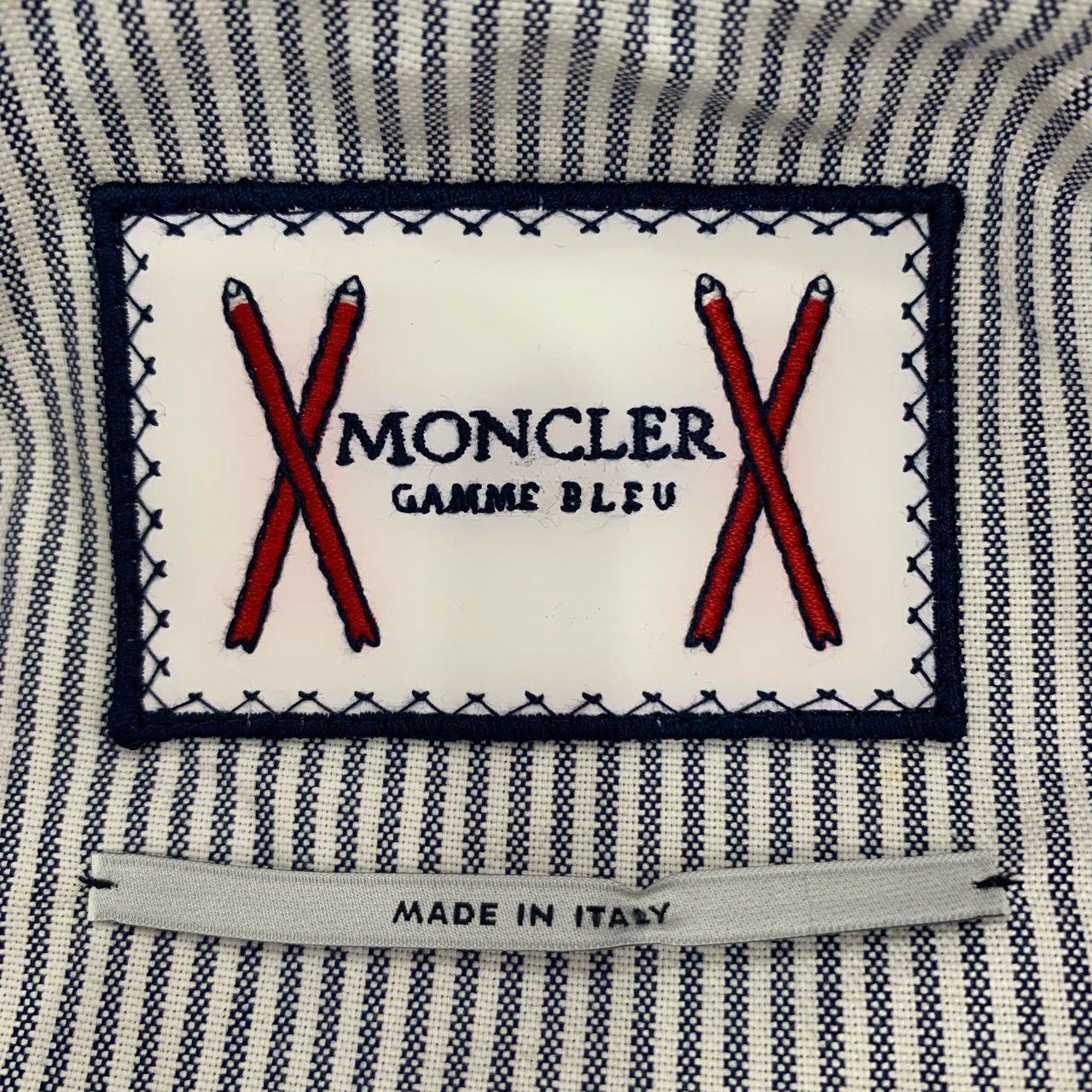 Moncler Moncler Leather-Accented Black/Red Linen Blazer Size US XS / EU 42 / 0 - 6 Thumbnail