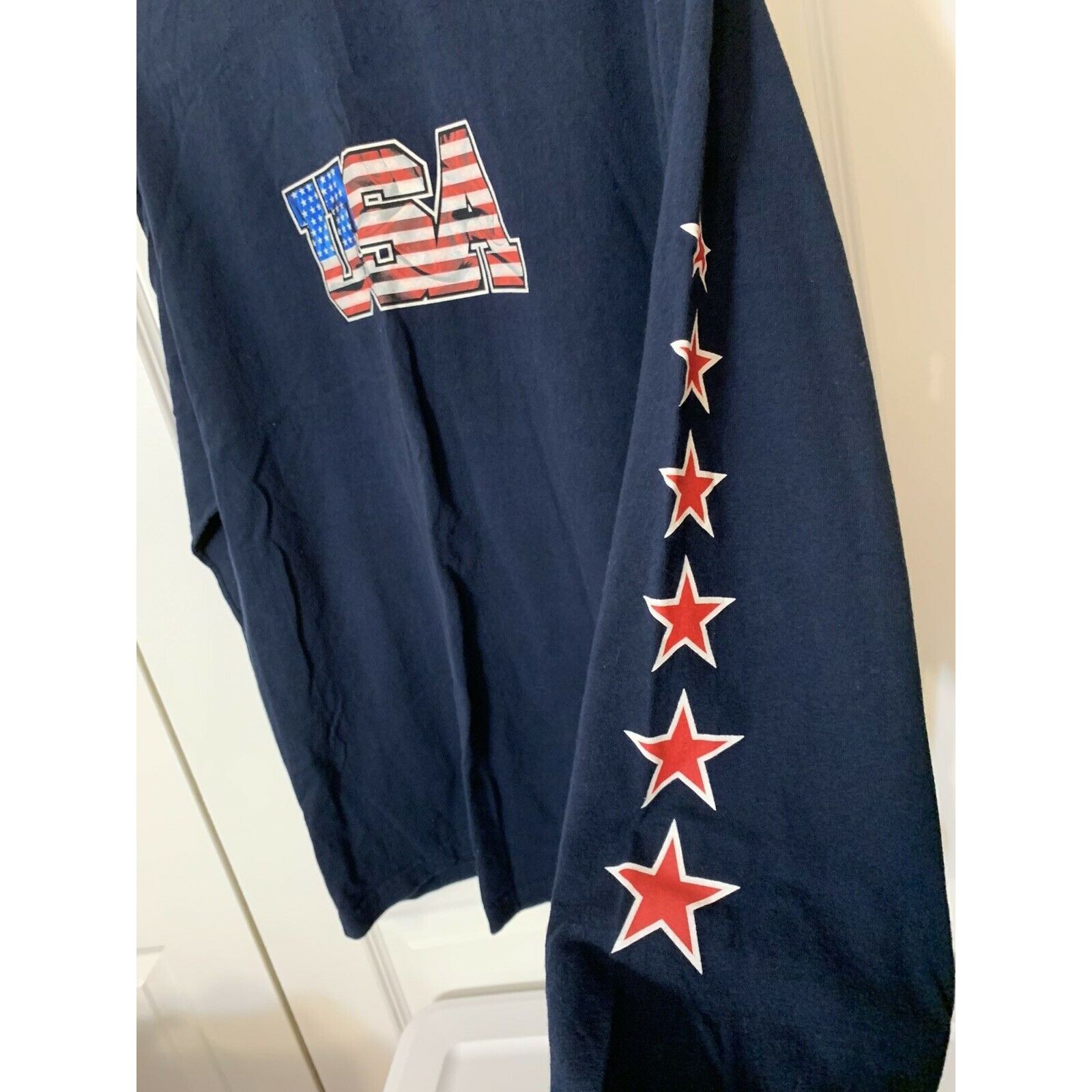 Vintage Vtg Top Heavy Men’s Sz L USA T-Shirt Red White Blue Long Sle Size US L / EU 52-54 / 3 - 1 Thumbnail
