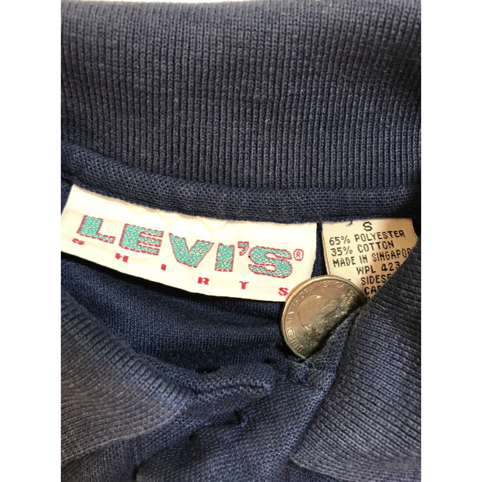 Levi's VINTAGE Levi's Polo Shirt Small Short Sleeve Blue 90s Mens Size US S / EU 44-46 / 1 - 2 Thumbnail