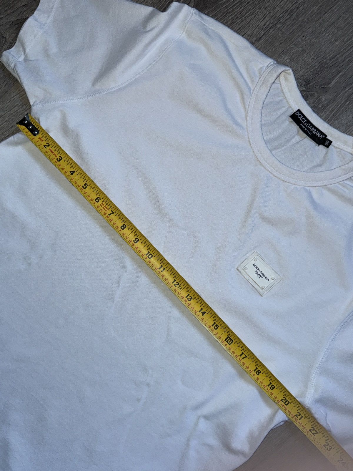 Dolce & Gabbana Dolce & Gabbana White Logo Plaque Cotton Crew Neck T-shirt Size US XL / EU 56 / 4 - 10 Thumbnail