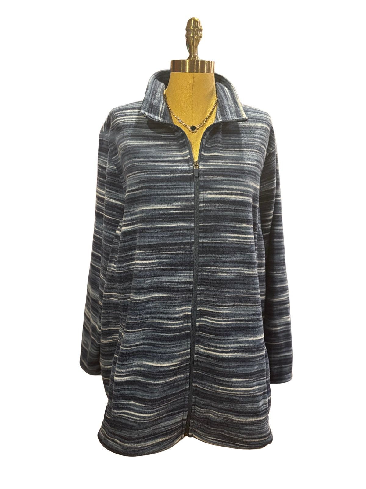 Other Blue striped fleece Jacket.wj0911 Size XXL / US 16-18 / IT 52-54 - 8 Thumbnail