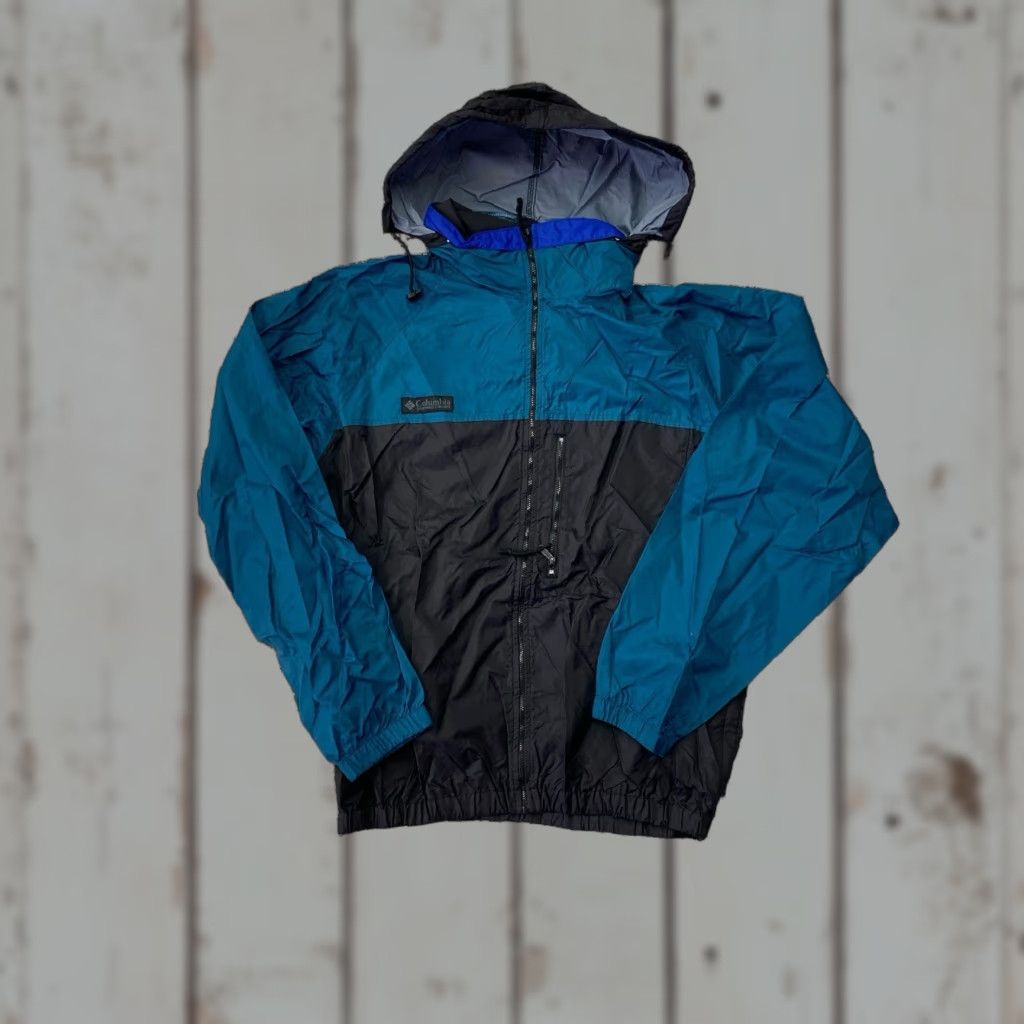 Vintage VINTAGE Columbia Jacket Mens Medium Blue Black Hooded Zip Up 90s Lightweight Windbreaker Regular Size M Mens Size US M / EU 48-50 / 2 - 1 Thumbnail
