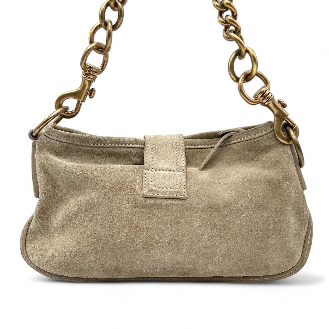 Miu Miu Miu Miu - Flower Handbag Suede Pouch Gold Hardware Size ONE SIZE - 3 Thumbnail