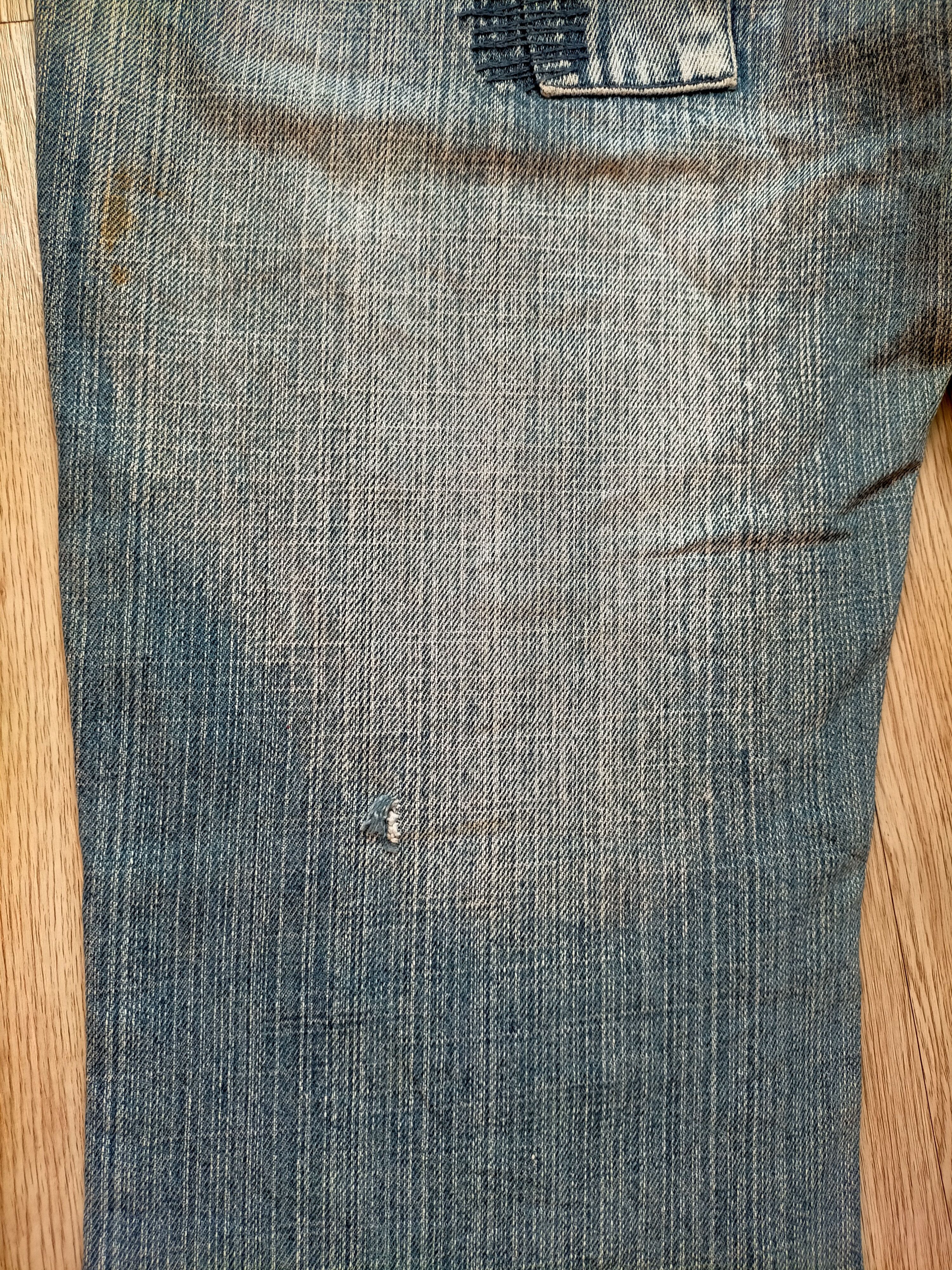 If Six Was Nine Flare Jeans Shaqiru Japan Patchwork Boot cut Blue Jeans Size US 31 - 14 Thumbnail