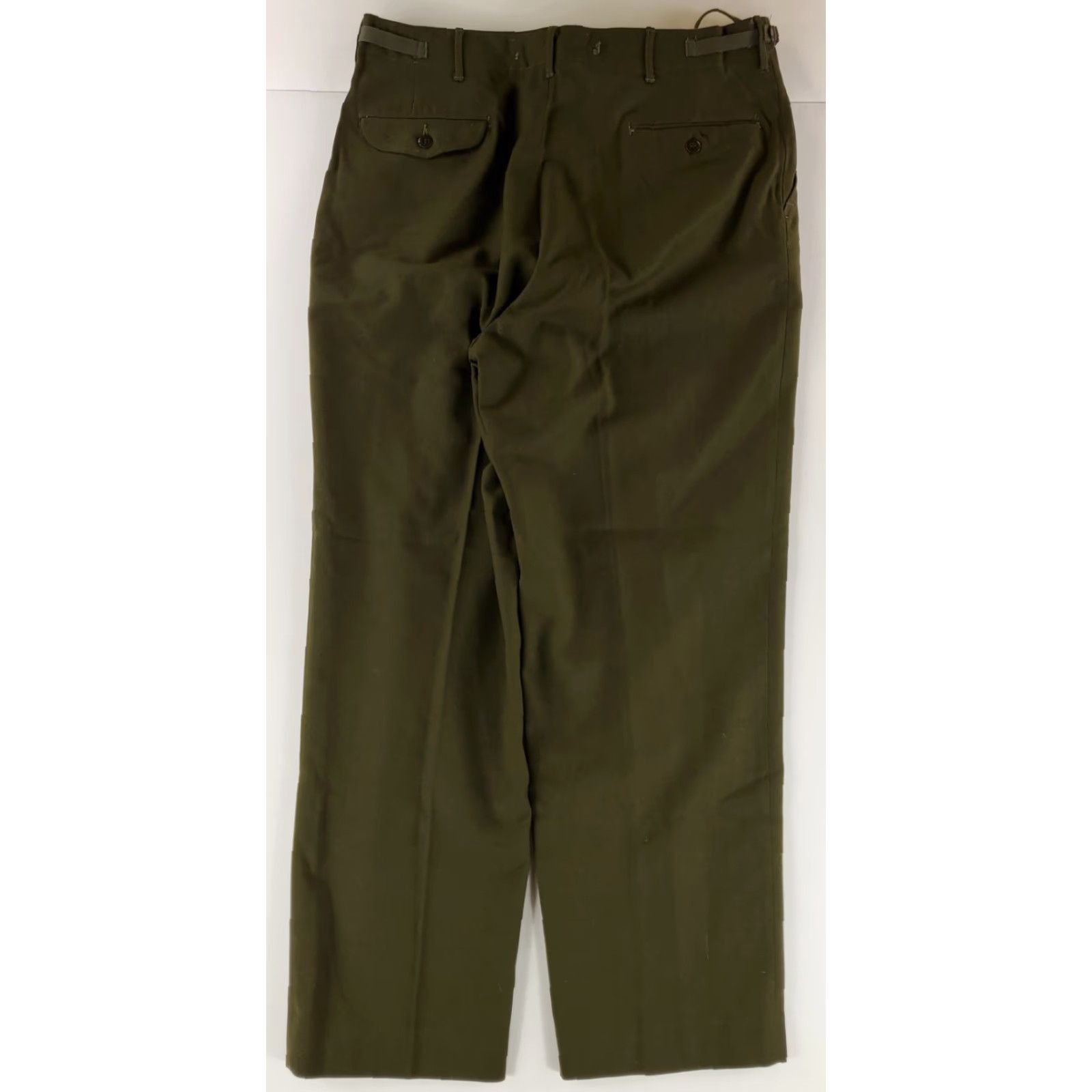 Olive US Army M-1951 M51 100% Wool Pants Olive Green Mens 39x34 Regular Men Inseam 34 Size US 39 - 4 Thumbnail