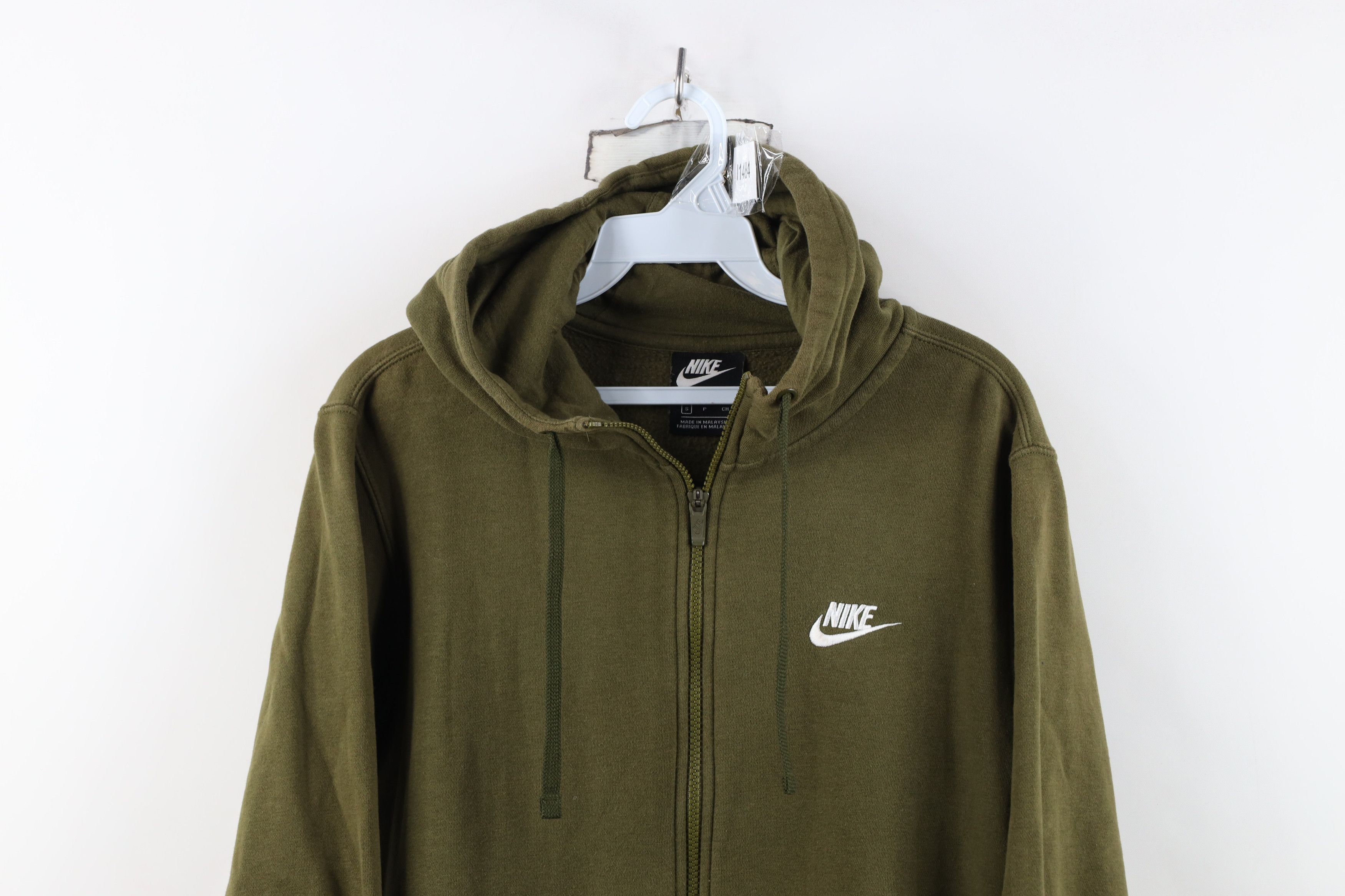 Nike Vintage Y2K Nike Mini Swoosh Full Zip Hoodie Olive Green Size US S / EU 44-46 / 1 - 2 Thumbnail