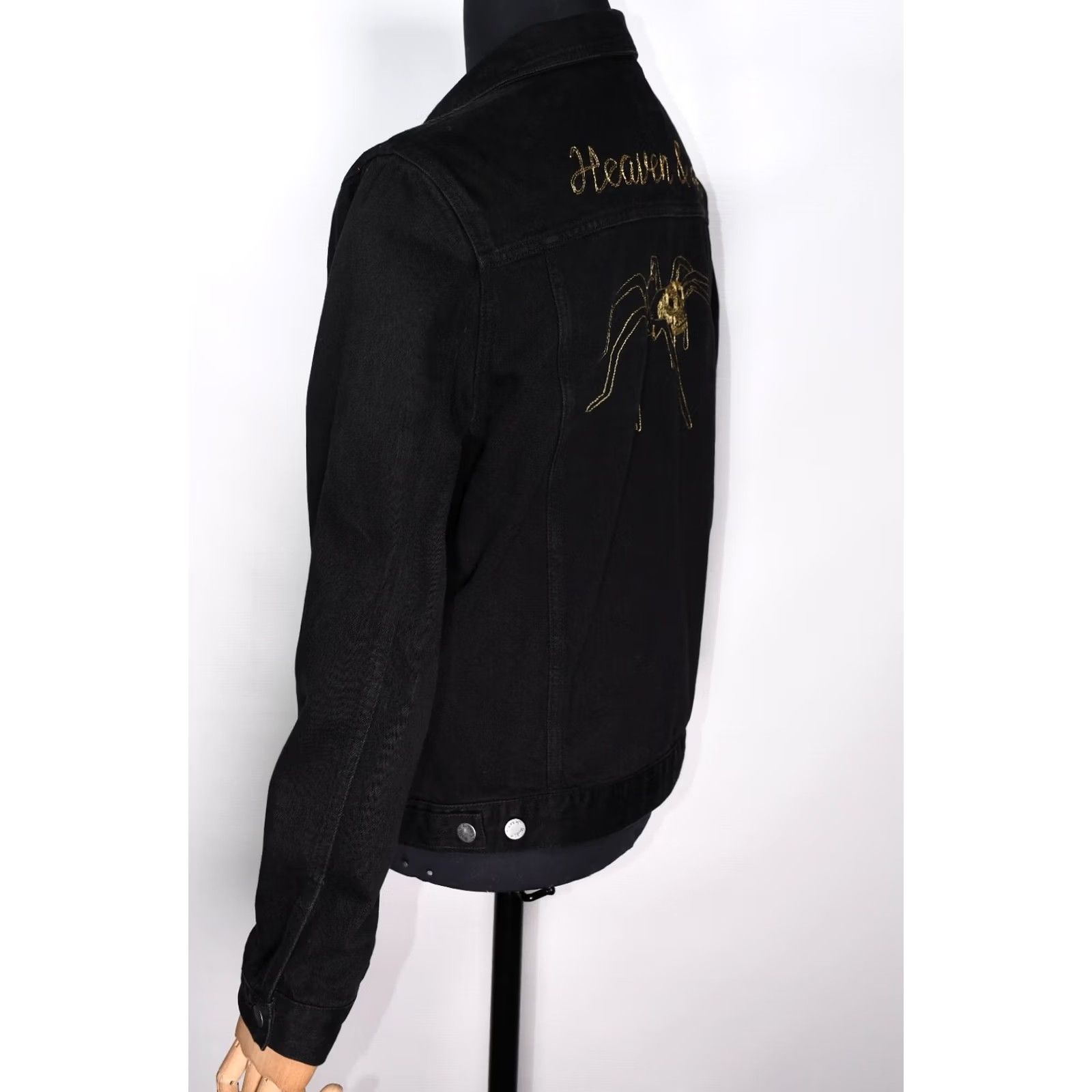 Nudie Jeans Nudie Jeans Bobby Heaven and Hell Embroidered Black Denim Jacket L Mens Size US 33 - 4 Thumbnail