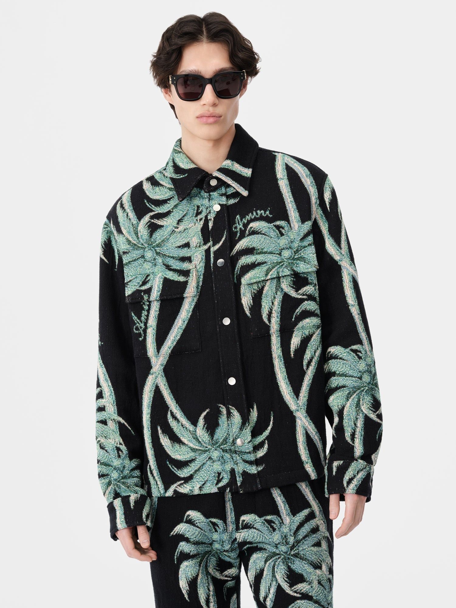 Amiri o1s1wg110725 Twisted Palms Tapestry Overshirt in Multicolor Size US XL / EU 56 / 4 - 3 Thumbnail