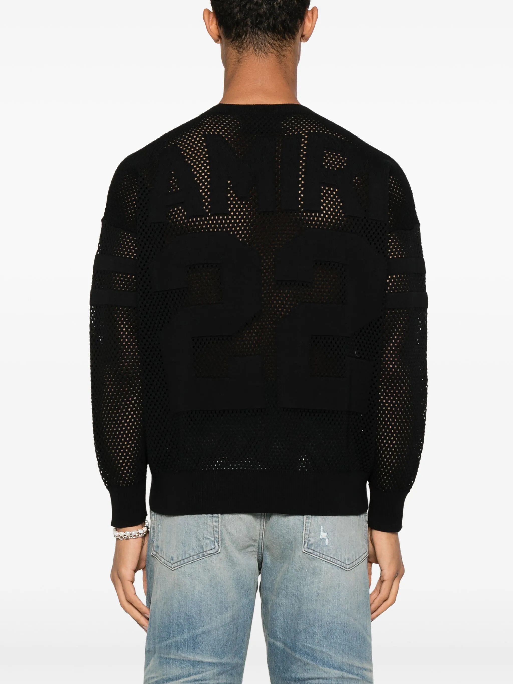 Amiri o1orln1125 22 Crewneck Sweater in Black Size US XL / EU 56 / 4 - 4 Thumbnail