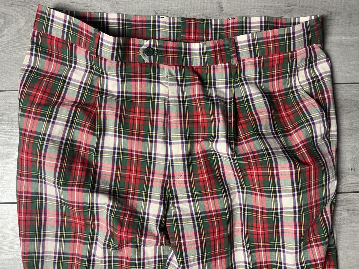 Lacoste Lacoste Pants Pleated Tartan Red Green trousers Made France Size US 36 / EU 52 - 4 Thumbnail