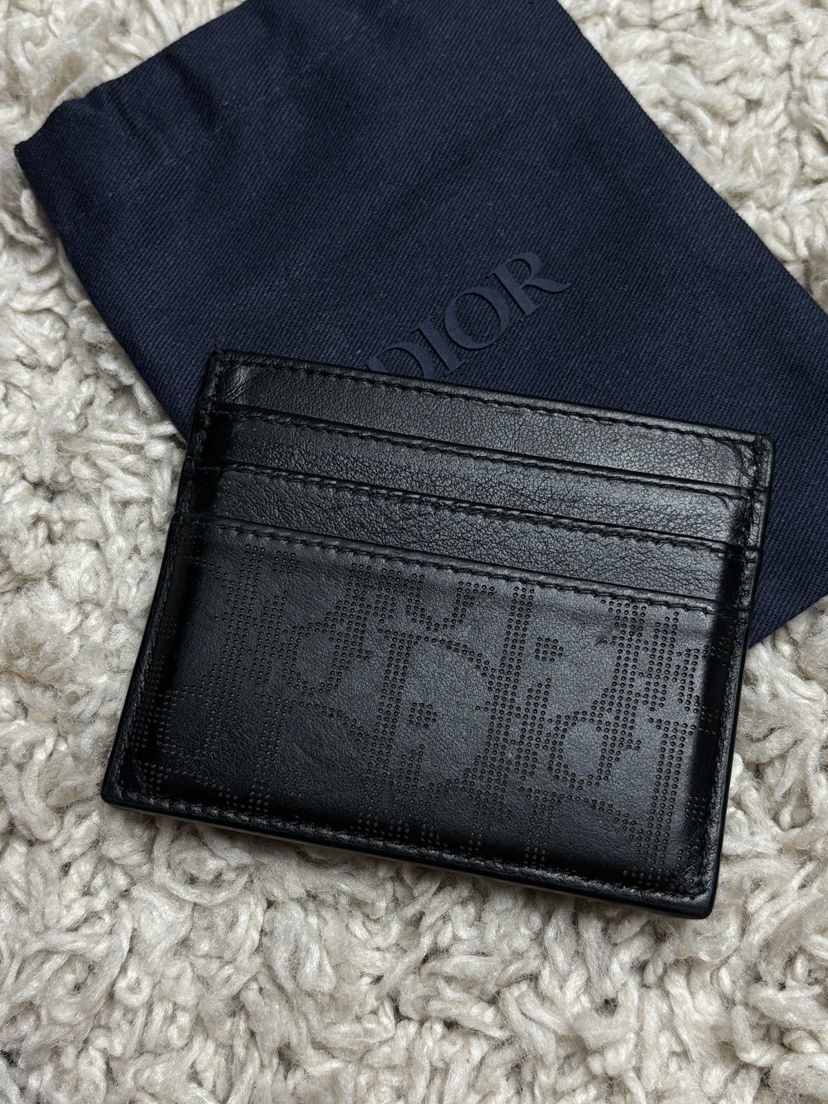 Dior Dior Oblique Perforated Leather Card Holder Wallet Size ONE SIZE - 3 Thumbnail