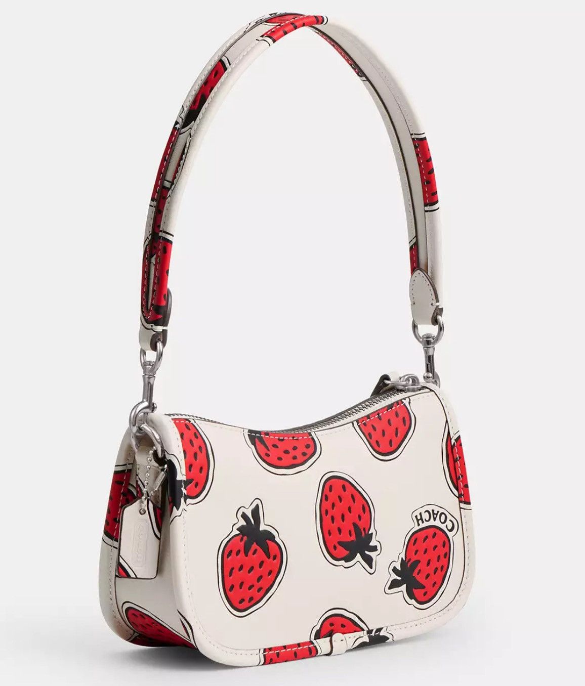 Coach Coach Strawberry Mini Leather Swinger 20 LH/Chalk Size ONE SIZE - 9 Thumbnail
