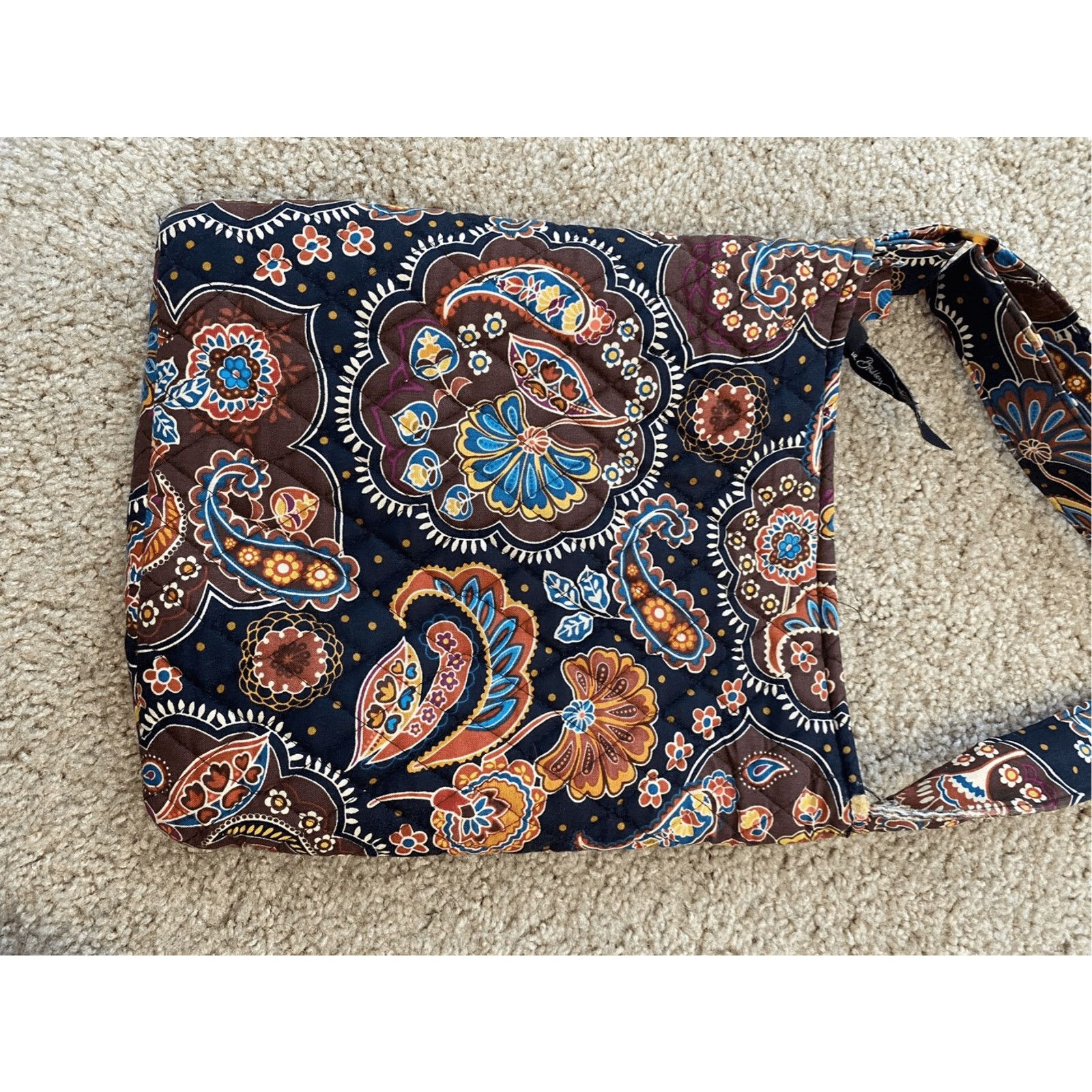 Vera Bradley Vera Bradley Cafe Latte Classic Crossbody Brown Paisley Blue Size ONE SIZE - 6 Thumbnail