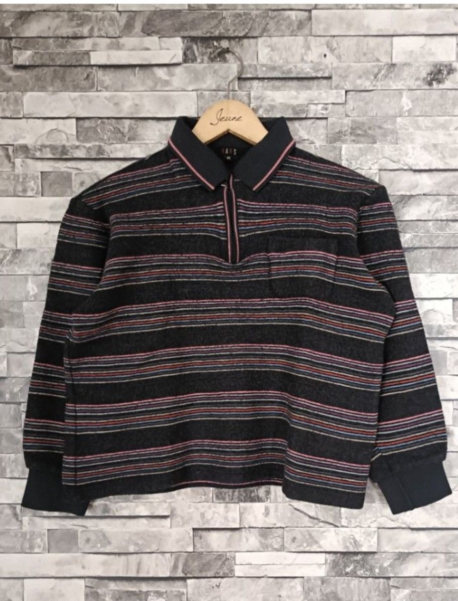 DAKS Daks stripe wool crop boxy polo shirt Size M / US 6-8 / IT 42-44 - 1 Thumbnail