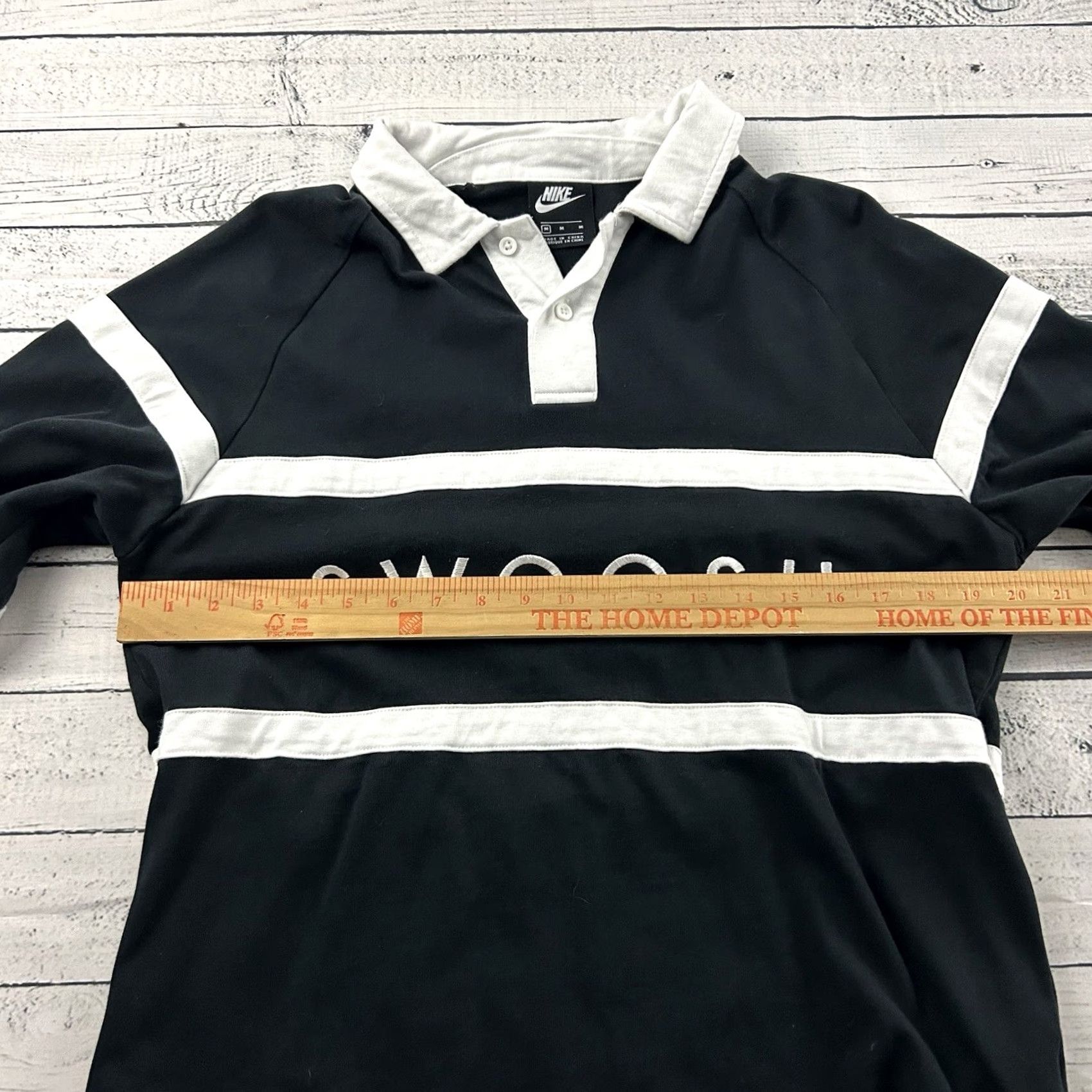Nike Nike Swoosh Long Sleeve Button Front Rugby Shirt Mens Medium Black Size US M / EU 48-50 / 2 - 4 Thumbnail