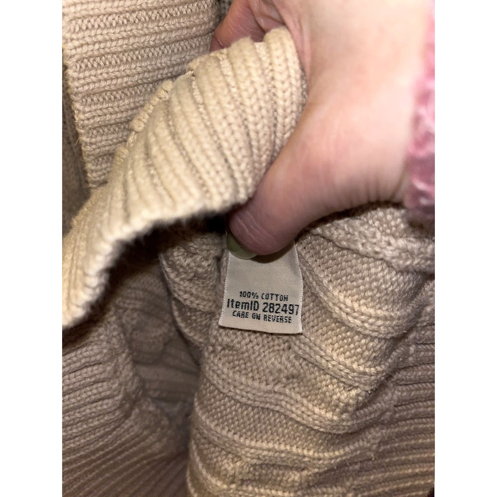 Vintage VINTAGE LL Bean Women's Cardigan Sweater 90s Cable Knit Long Sleeve Beige L, Casual, Workwear Size L / US 10 / IT 46 - 4 Thumbnail