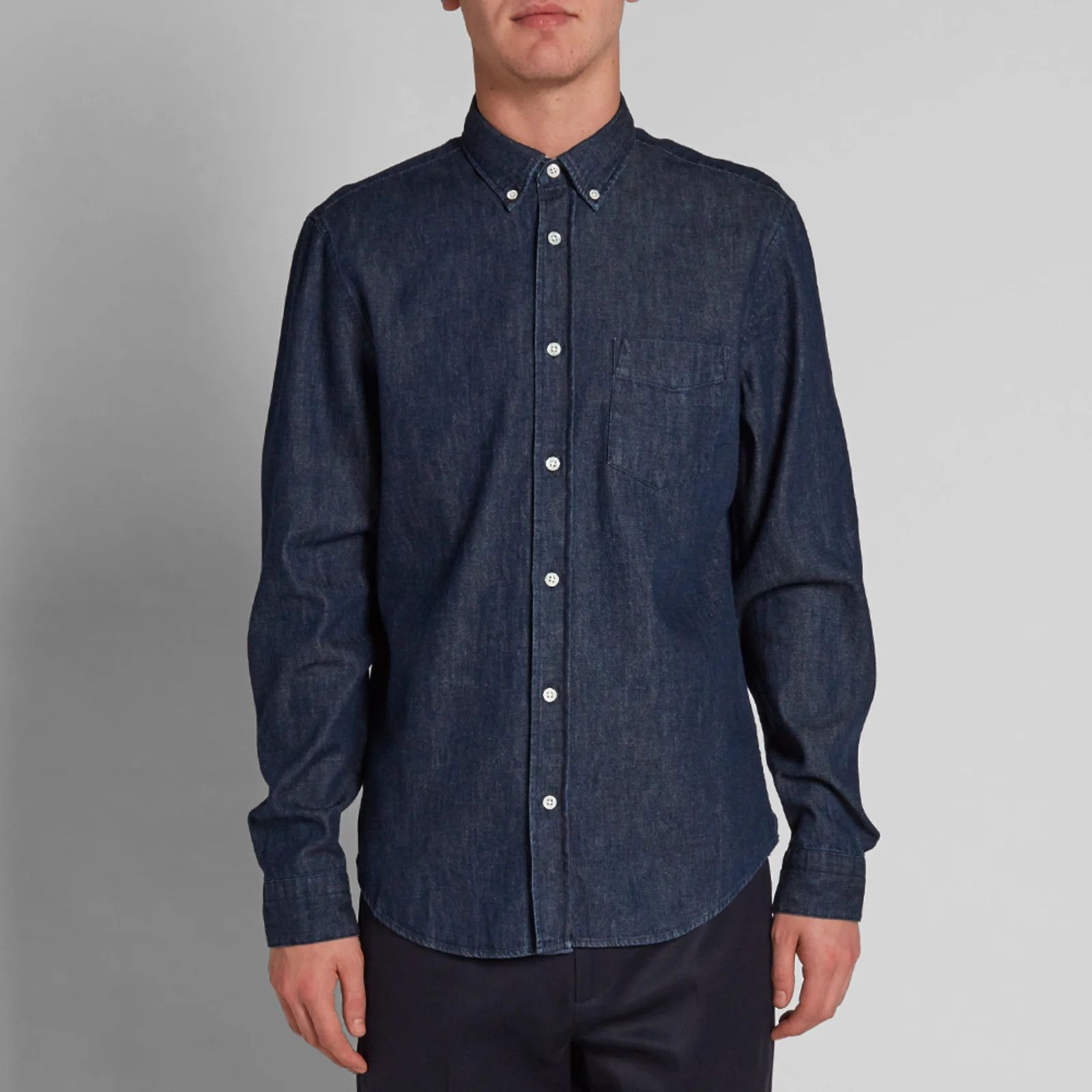 Acne Studios [46] Isherwood Twill Denim Shirt in Indigo (AW15) Size US S / EU 44-46 / 1 - 12 Thumbnail