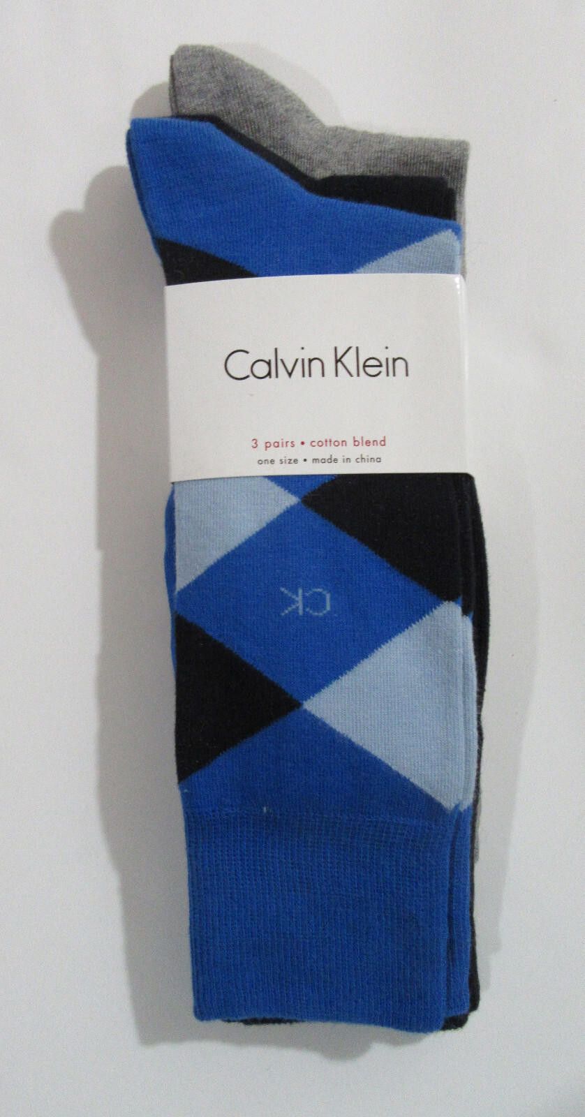 Calvin Klein Calvin Klein Mens Trouser Dress Socks Argyle Assorted 3 pack Size ONE SIZE - 2 Thumbnail
