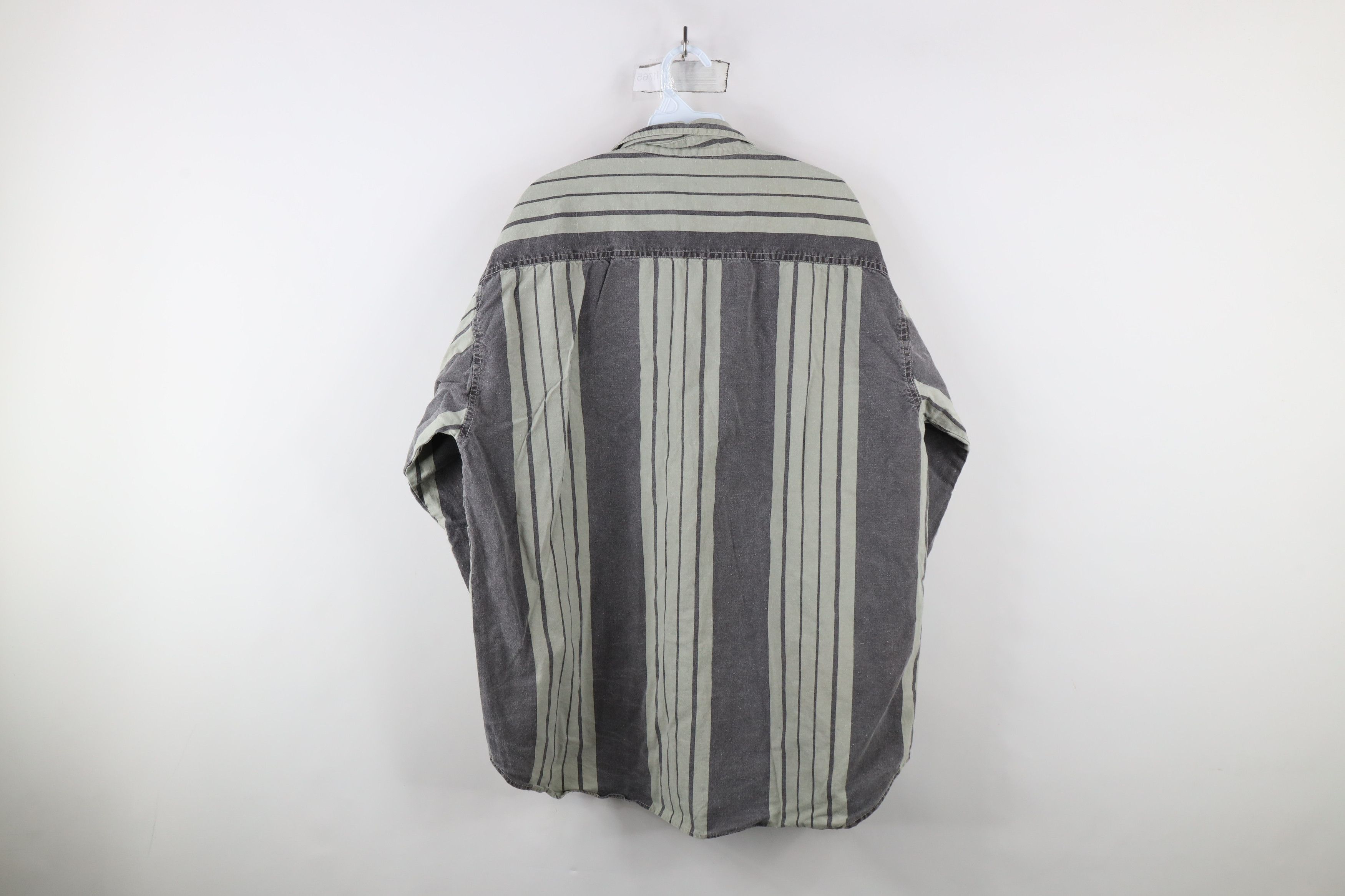 Vintage Vintage 90s Streetwear Stonewash Block Button Shirt Cotton Size US XL / EU 56 / 4 - 8 Thumbnail