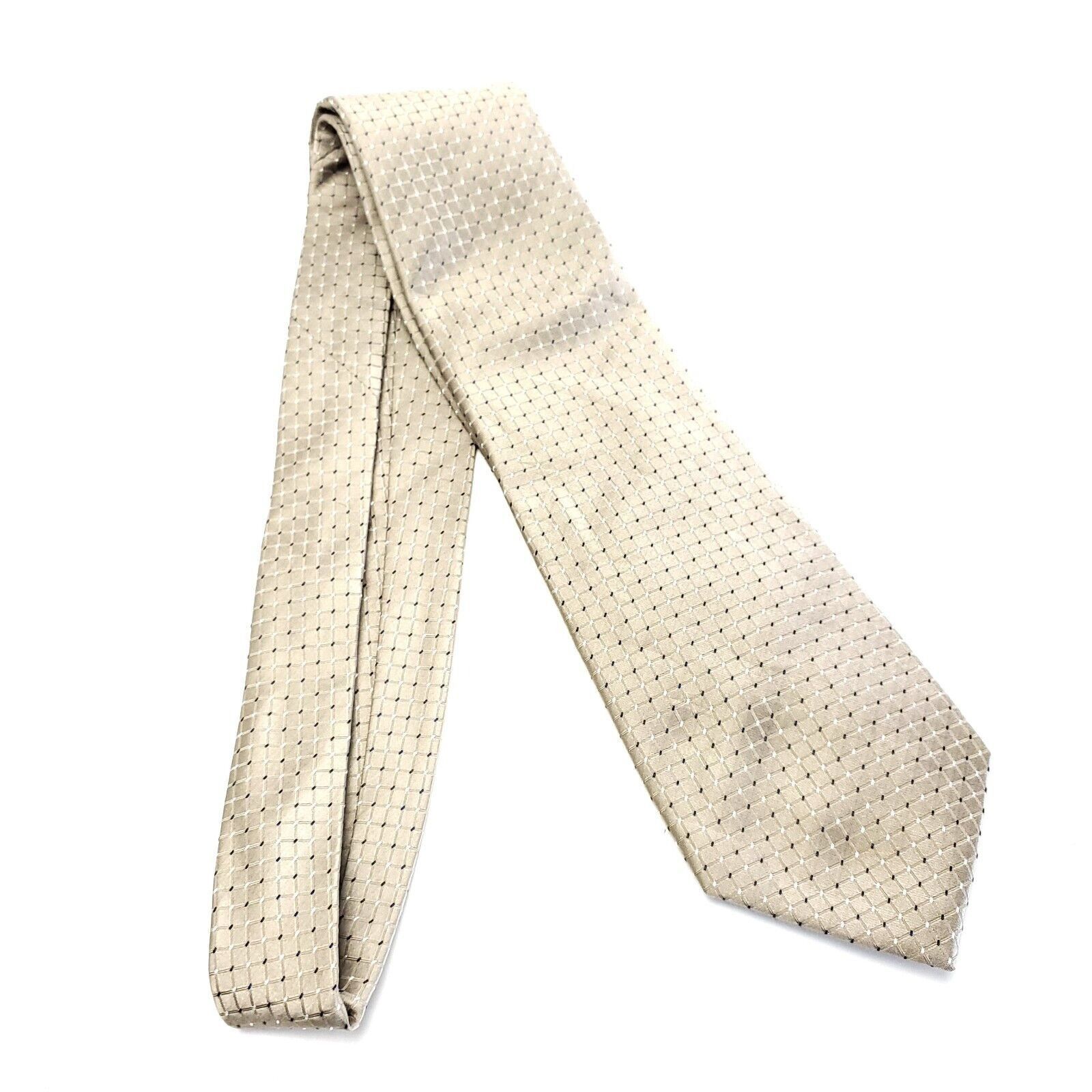 Other Geoffrey Beene Tan Woven Check Silk Tie Size ONE SIZE - 6 Thumbnail
