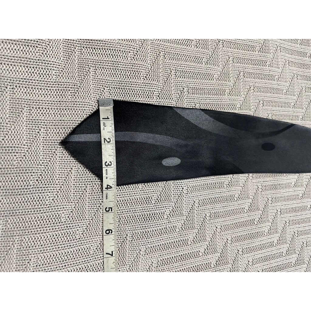 Pierre Cardin Vintage 80s Pierre Cardin silver and black abstract silk tie Size ONE SIZE - 5 Thumbnail