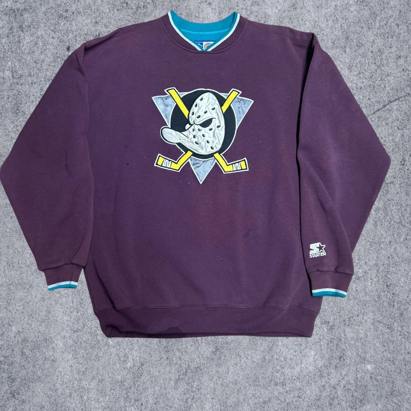 Starter Vintage 90'S Starter Nhl Mighty Ducks Anaheim Crewneck Sweat Size US L / EU 52-54 / 3 - 1 Thumbnail
