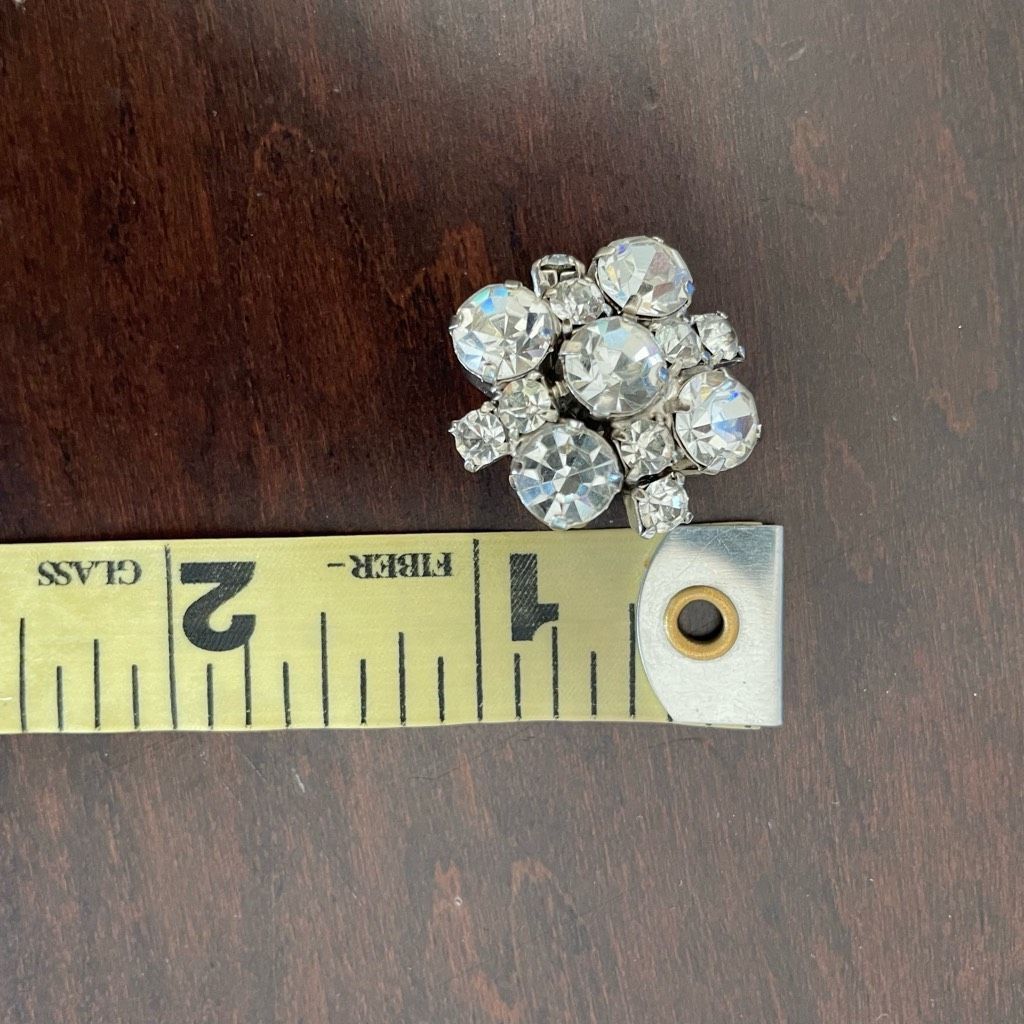Vintage Vintage Rhinestone Cluster Button Clip On Earrings Size ONE SIZE - 6 Thumbnail