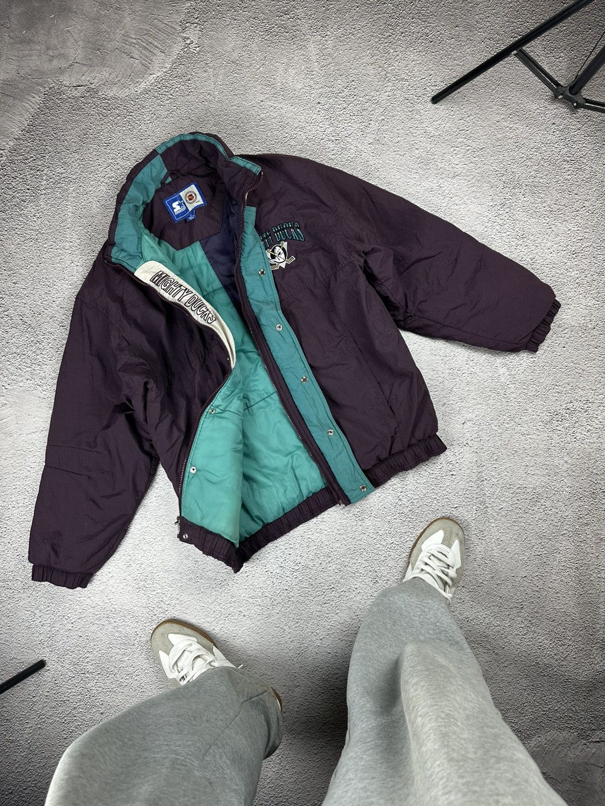 Starter Vintage The Mighty Ducks Starter NHL Nylon Jacket 90s Logo Size US S / EU 44-46 / 1 - 4 Thumbnail