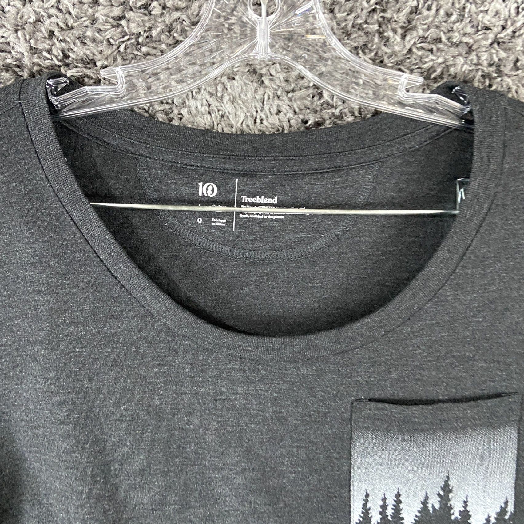 Vintage Treeblend T-Shirt Charcoal Gray Short Sleeve Recycled Polyester Women’s L Women Shirts Gray Black L Size L / US 10 / IT 46 - 7 Thumbnail