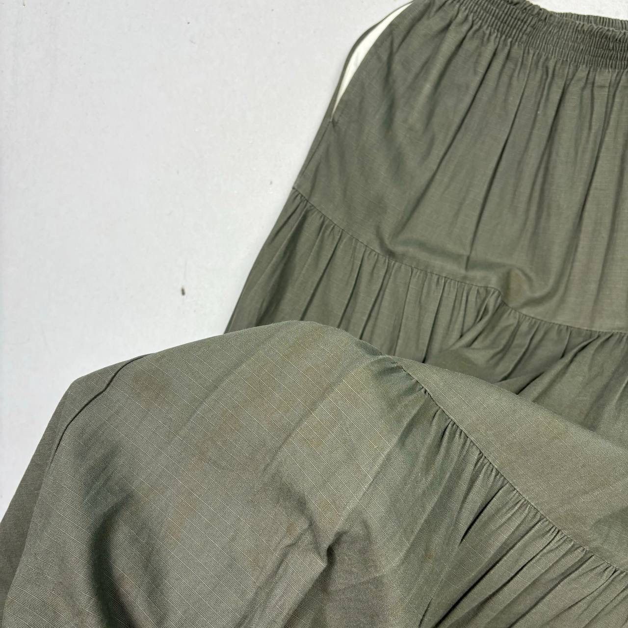 Engineered Garments Engineered Garments Olive Tiered Midi Skirt Nepenthes NY 1 Size 27" / US 4 / IT 40 - 4 Thumbnail