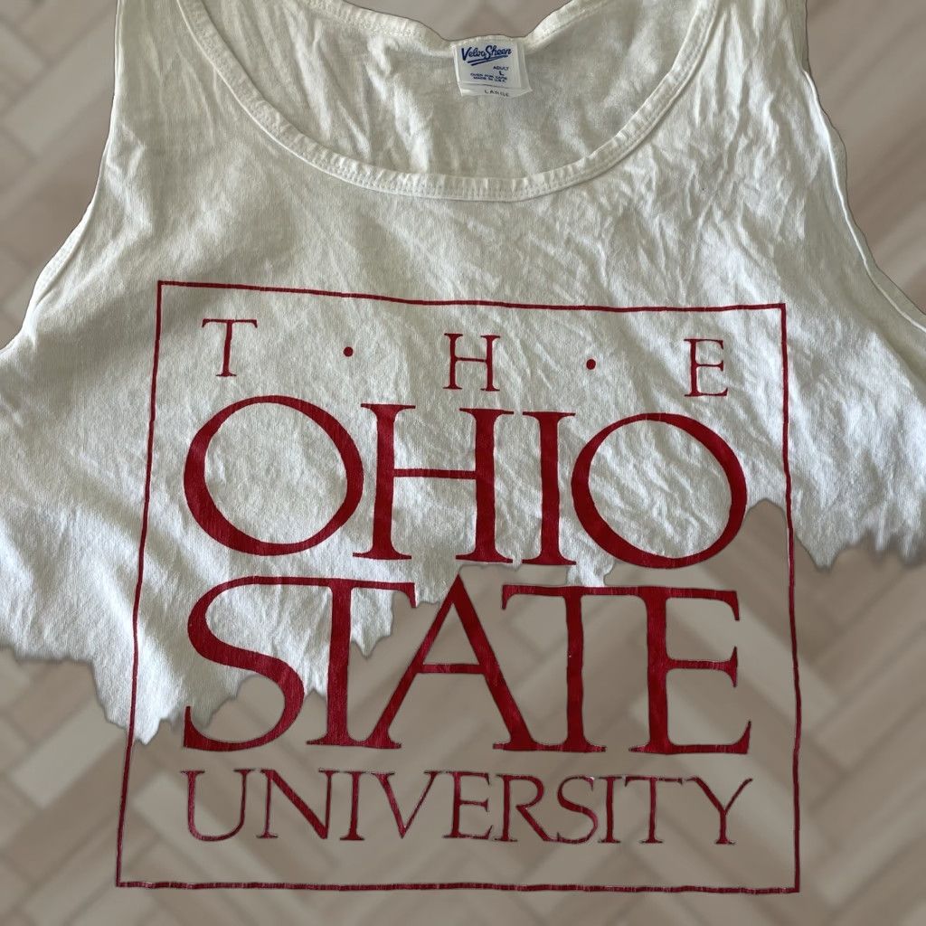 Velva Sheen VINTAGE Velva Sheen T-Shirt Ohio State University Sleeveless Tank Top Mens L White Shirt USA University Sleeveless Mens L Size US L / EU 52-54 / 3 - 1 Thumbnail