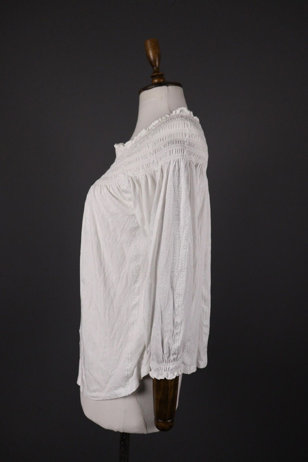 Lauren Ralph Lauren Lauren Ralph Lauren White Lagenlook Blouse Shirt Size M Size M / US 6-8 / IT 42-44 - 4 Thumbnail