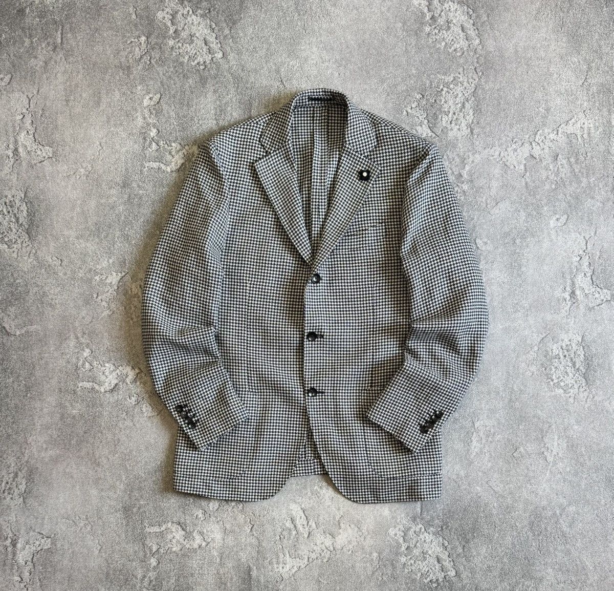 Lardini Lardini 50size Dogtooth blazer button up jacket casual Size US M / EU 48-50 / 2 - 1 Thumbnail