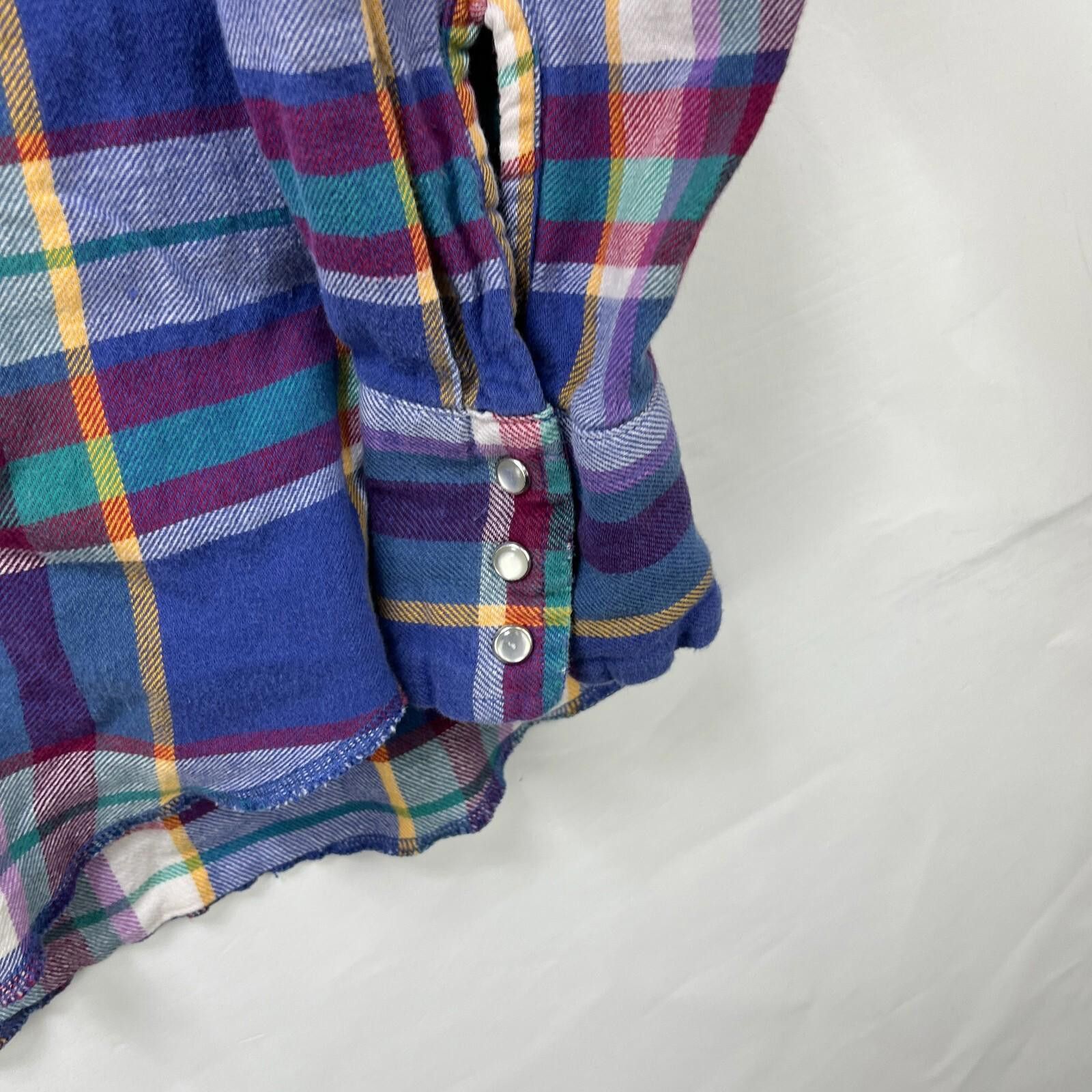 Wrangler Vintage 90s Wrangler Plaid Snap Button Up Shirt XL Pearl Size US XL / EU 56 / 4 - 5 Thumbnail
